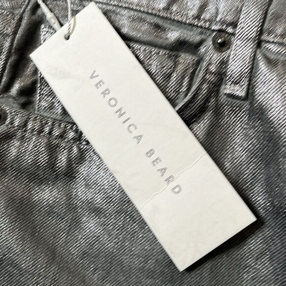Veronica Beard Daniela Straight-Leg Metallic Jeans size 30 NWT $348 - Picture 10 of 11